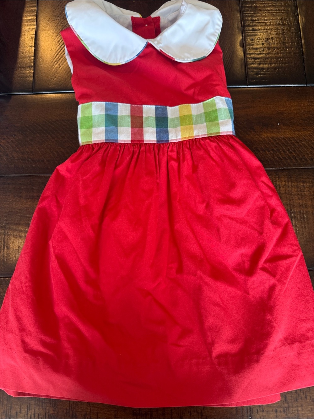 Red Girls' Costume Dress with White Peter Pan Collar
